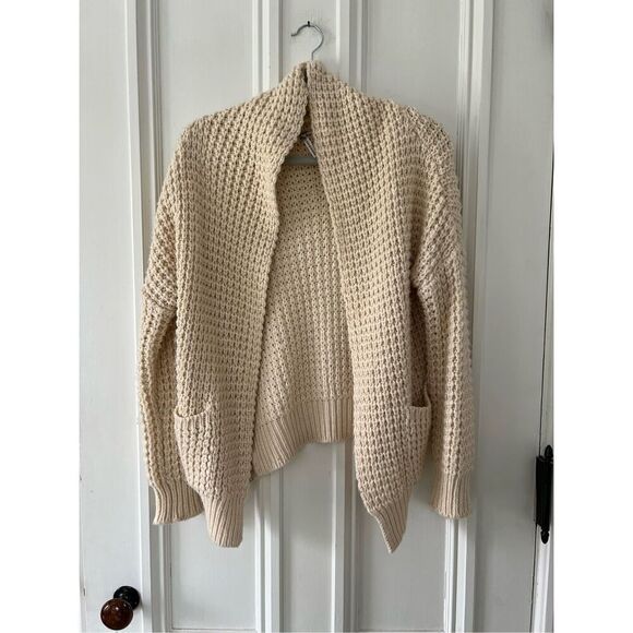 Kirra chunky cream cardigan sweater with pockets XS - Picture 1 of 4